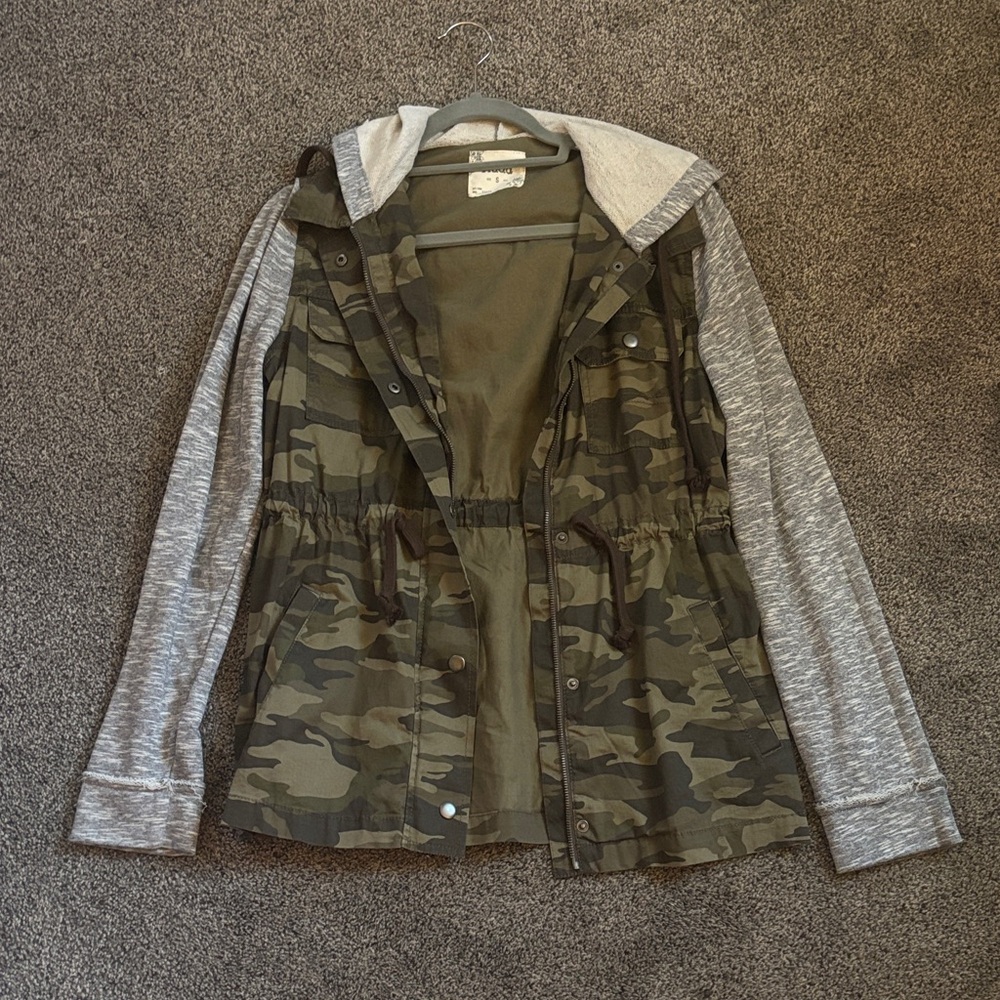 Mudd Camouflage and Gray Jean Jacket